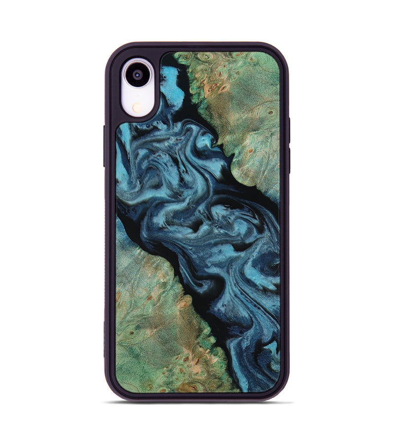 iPhone Xr Wood Phone Case - Krish (Green, 818189)