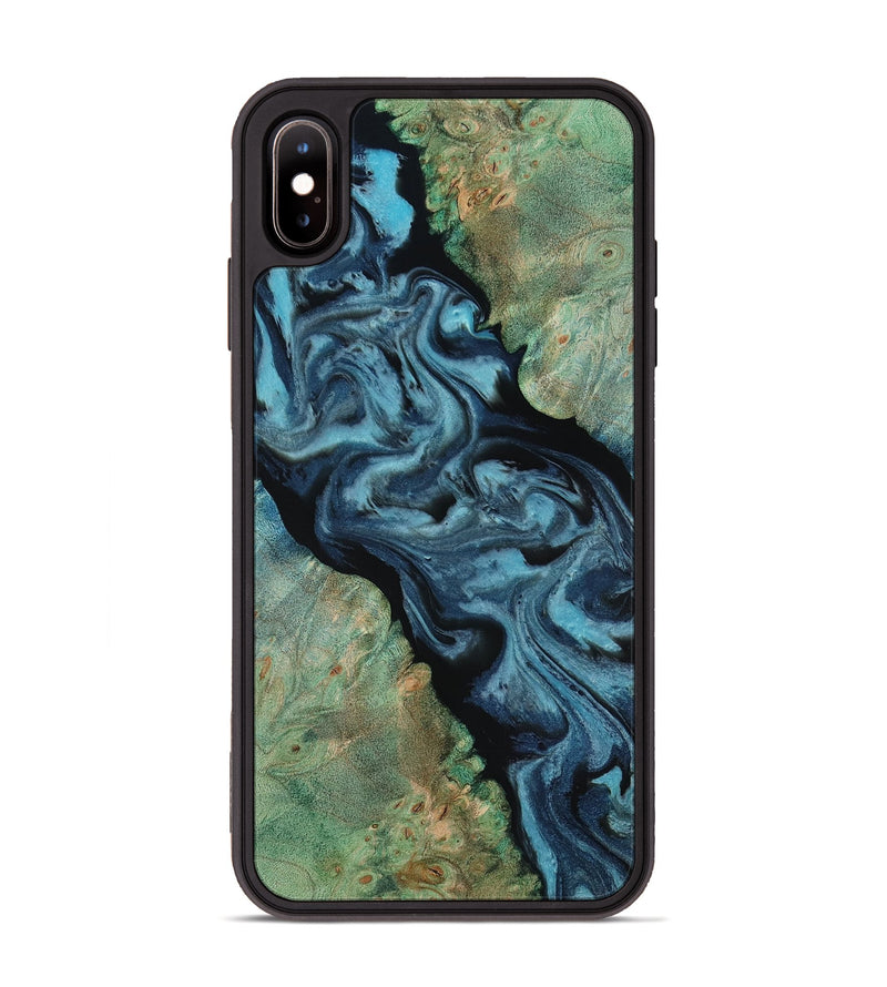 iPhone Xs Max Wood Phone Case - Krish (Green, 818189)
