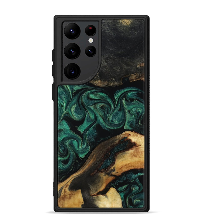 Galaxy S22 Ultra Wood Phone Case - Vicky (Green, 818190)