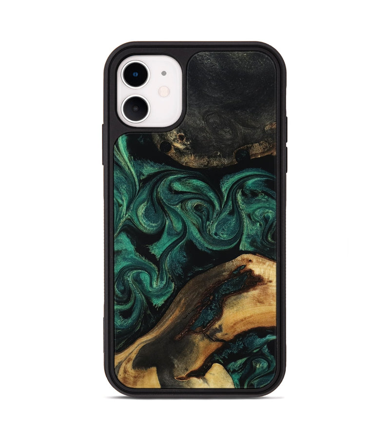iPhone 11 Wood Phone Case - Vicky (Green, 818190)
