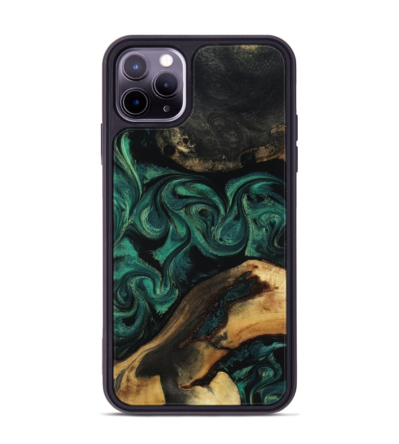 iPhone 11 Pro Max Wood Phone Case - Vicky (Green, 818190)