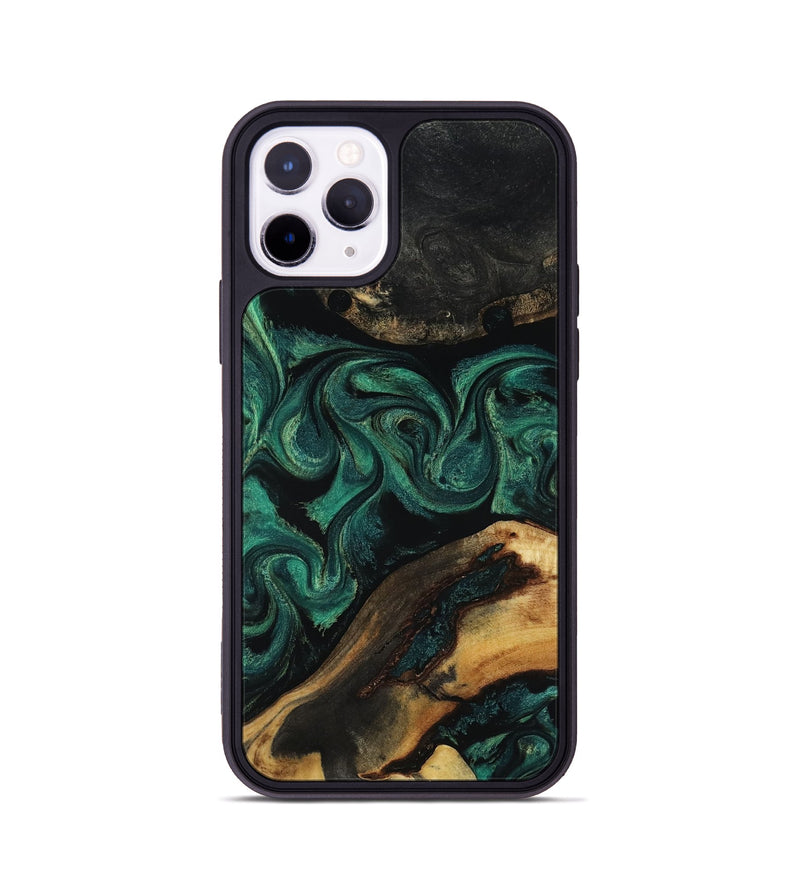 iPhone 11 Pro Wood Phone Case - Vicky (Green, 818190)
