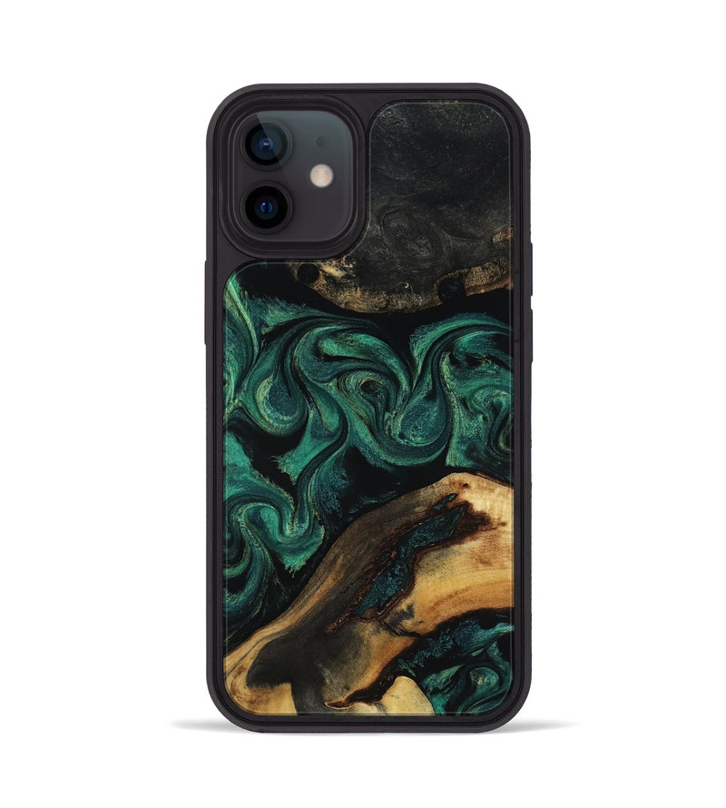iPhone 12 Wood Phone Case - Vicky (Green, 818190)