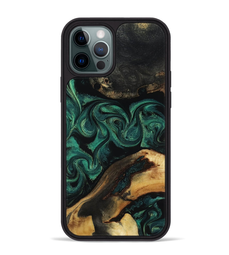 iPhone 12 Pro Max Wood Phone Case - Vicky (Green, 818190)