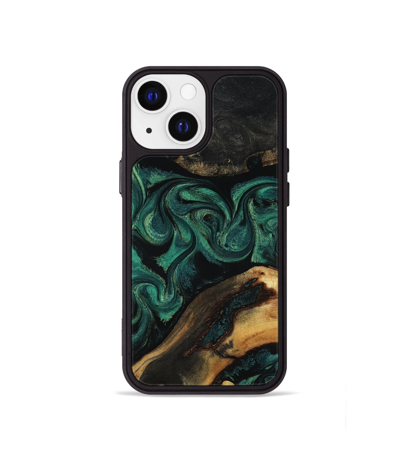 iPhone 13 mini Wood Phone Case - Vicky (Green, 818190)