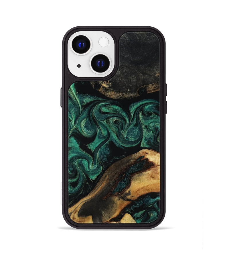 iPhone 13 Wood Phone Case - Vicky (Green, 818190)