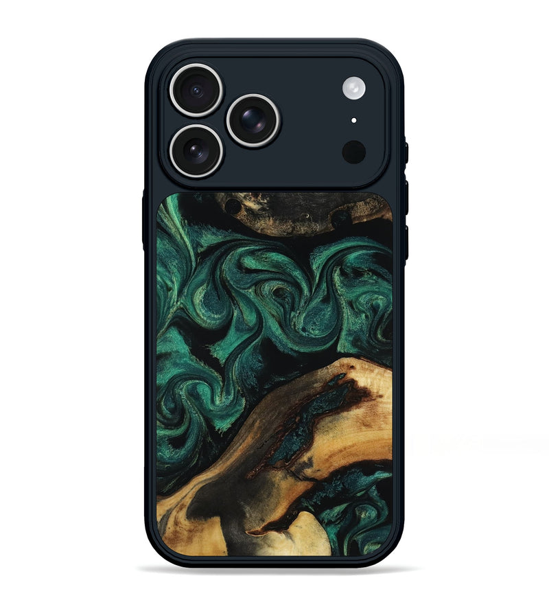 iPhone 17 Pro Max Wood Phone Case - Vicky (Green, 818190)