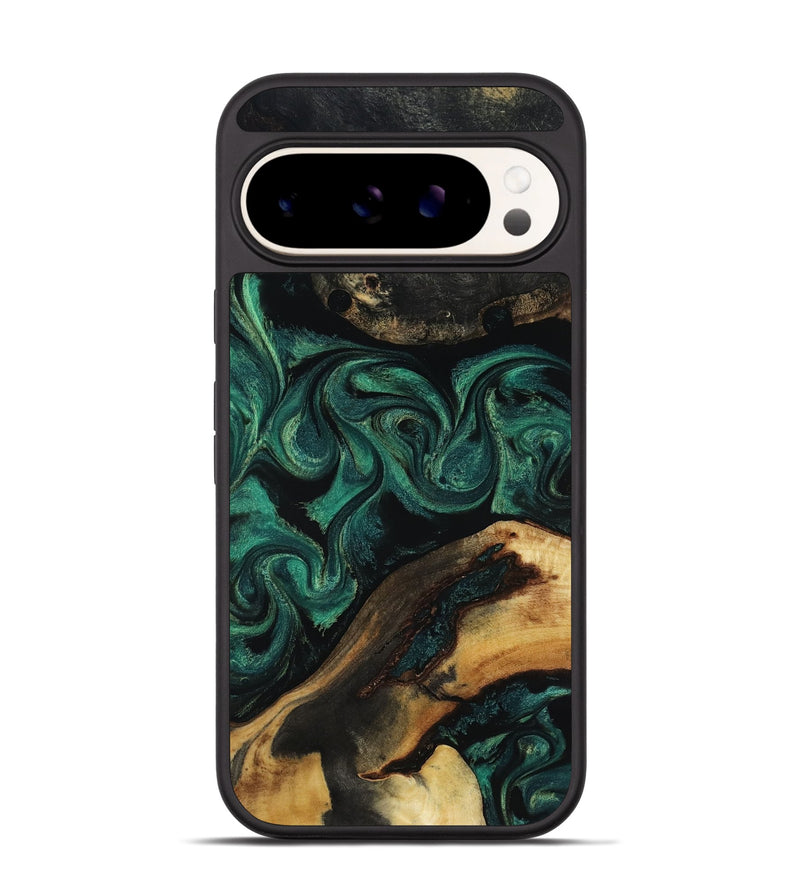 Pixel 9 Wood Phone Case - Vicky (Green, 818190)