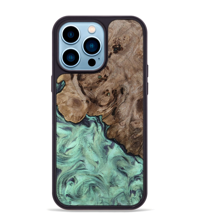iPhone 14 Pro Max Wood Phone Case - Marcie (Green, 818191)