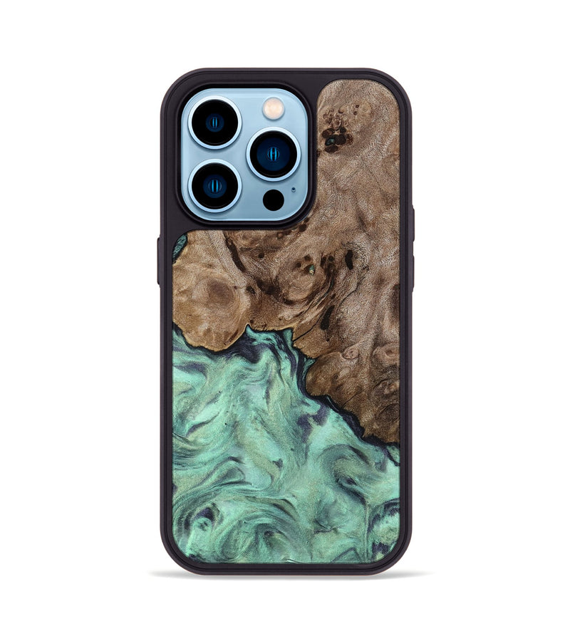 iPhone 14 Pro Wood Phone Case - Marcie (Green, 818191)