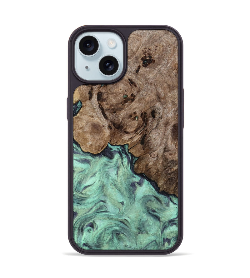 iPhone 15 Wood Phone Case - Marcie (Green, 818191)