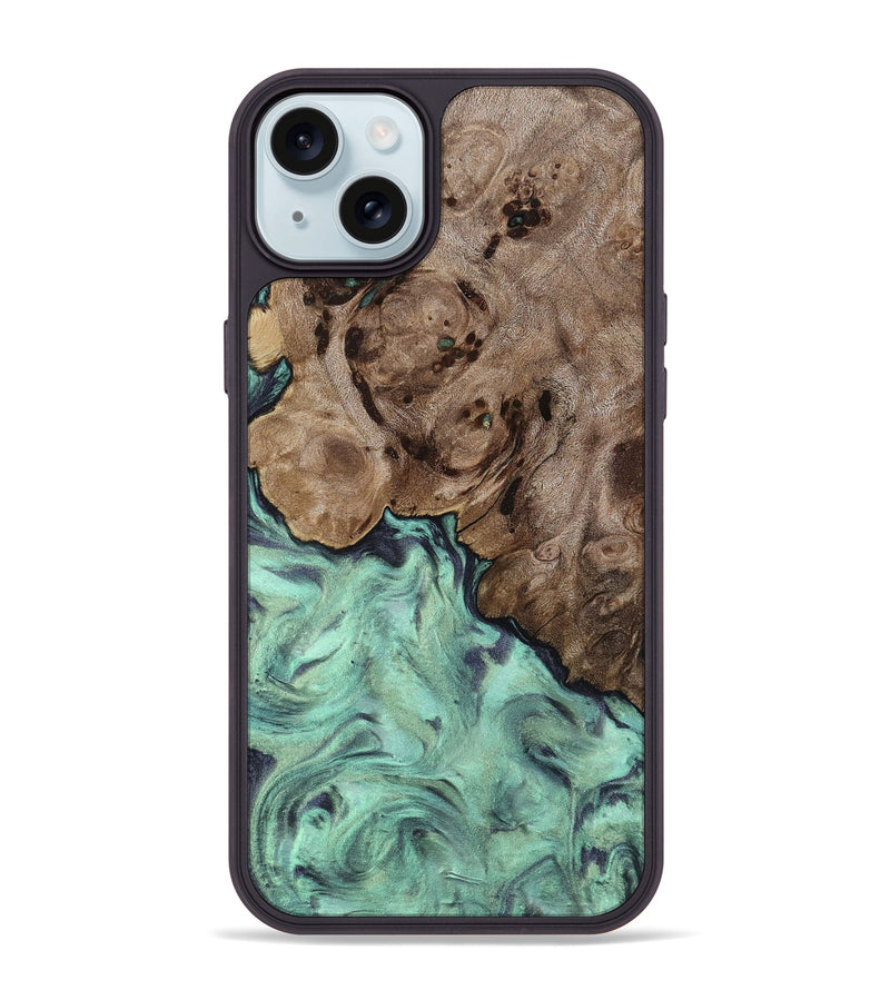iPhone 15 Plus Wood Phone Case - Marcie (Green, 818191)