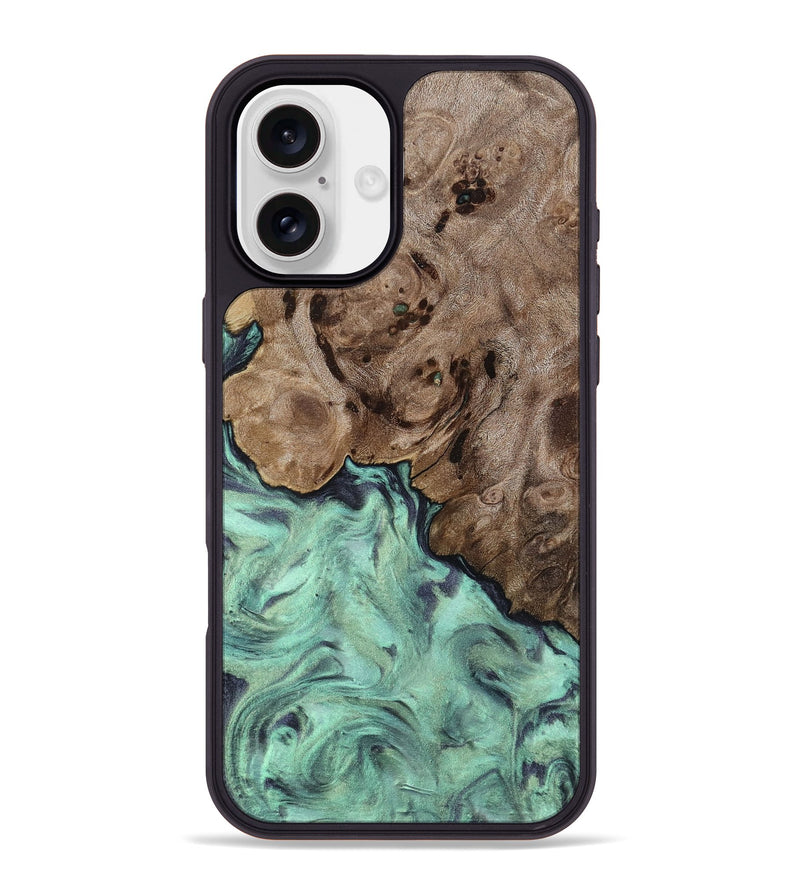 iPhone 16 Plus Wood Phone Case - Marcie (Green, 818191)