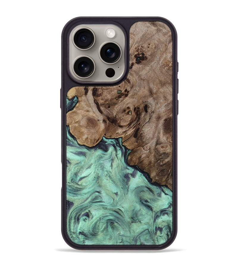 iPhone 16 Pro Max Wood Phone Case - Marcie (Green, 818191)