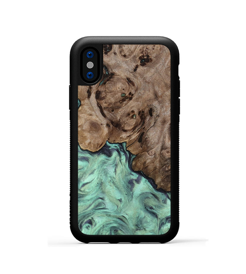 iPhone Xs Wood Phone Case - Marcie (Green, 818191)