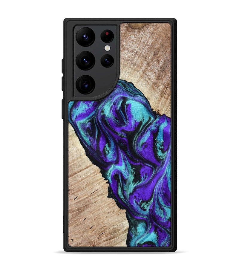 Galaxy S22 Ultra Wood Phone Case - Alison (Purple, 818198)