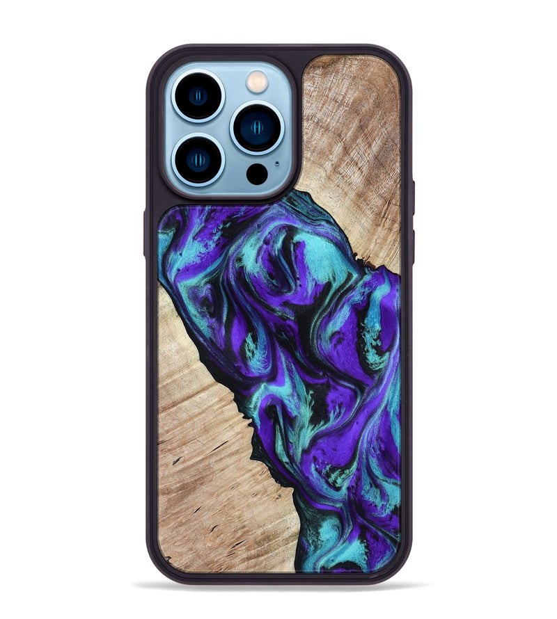 iPhone 14 Pro Max Wood Phone Case - Alison (Purple, 818198)