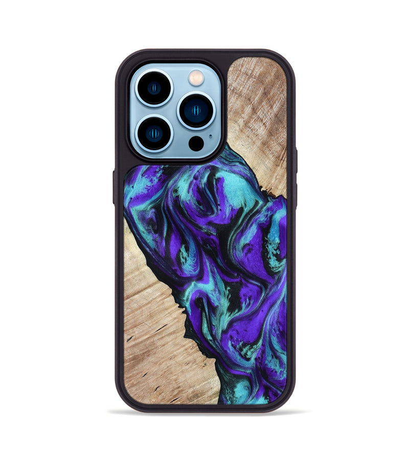 iPhone 14 Pro Wood Phone Case - Alison (Purple, 818198)