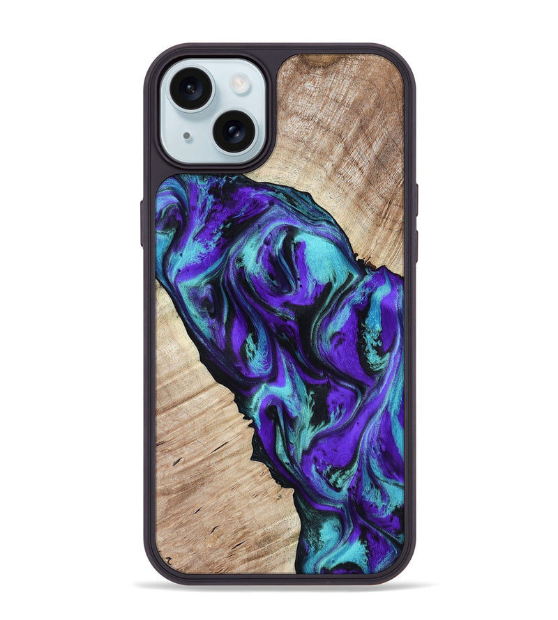 iPhone 15 Plus Wood Phone Case - Alison (Purple, 818198)