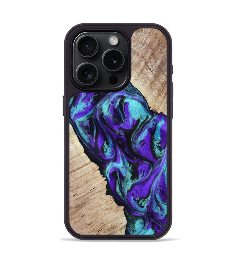iPhone 15 Pro Wood Phone Case - Alison (Purple, 818198)