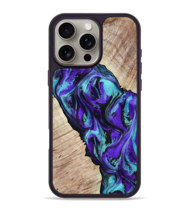 iPhone 16 Pro Max Wood Phone Case - Alison (Purple, 818198)