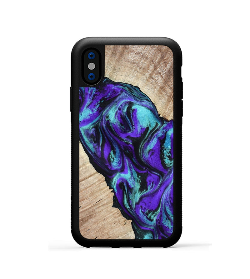 iPhone Xs Wood Phone Case - Alison (Purple, 818198)