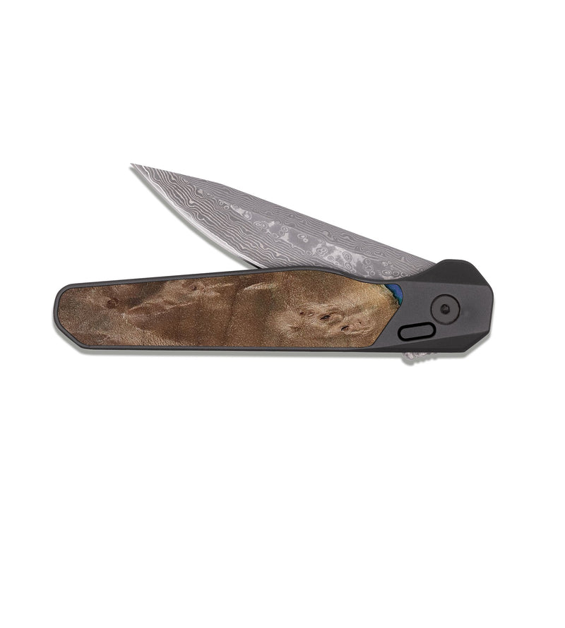 EDC Dark Damascus Wood Pocket Knife - Benicio (Purple, 818199)