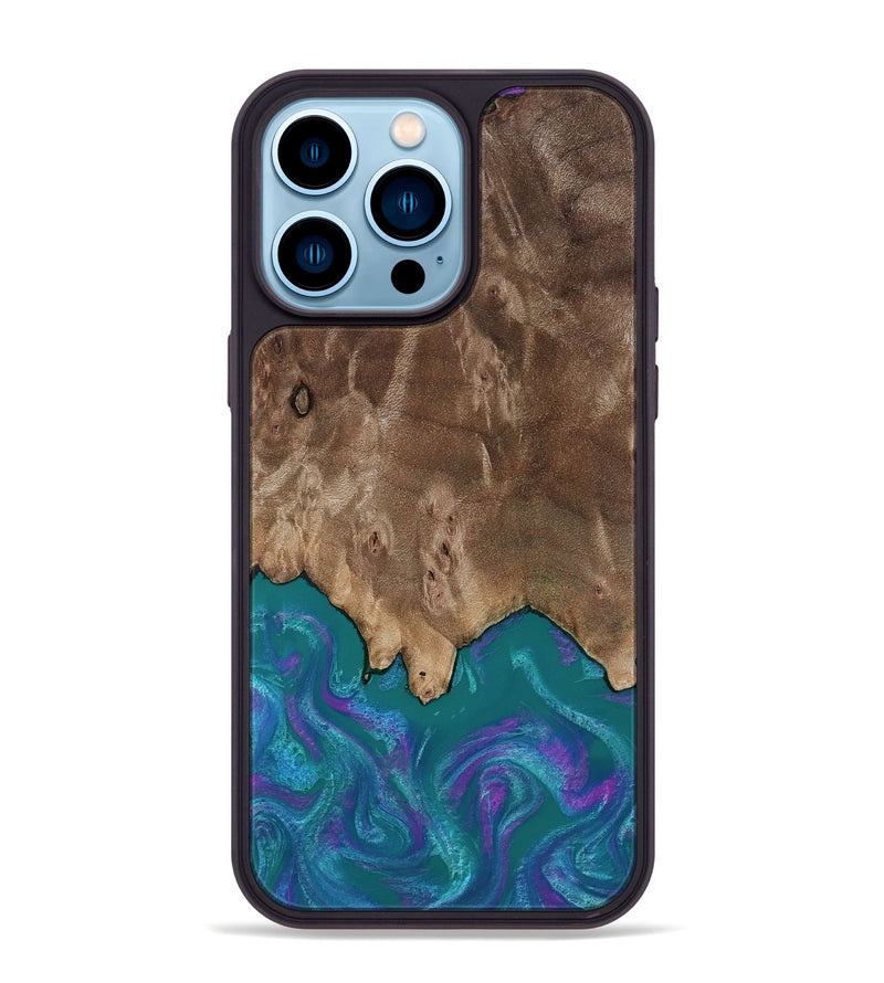 iPhone 14 Pro Max Wood Phone Case - Benicio (Purple, 818199)