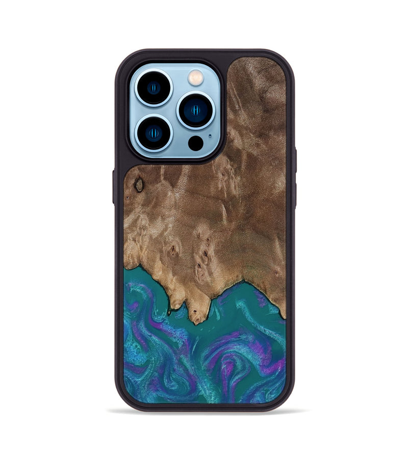 iPhone 14 Pro Wood Phone Case - Benicio (Purple, 818199)