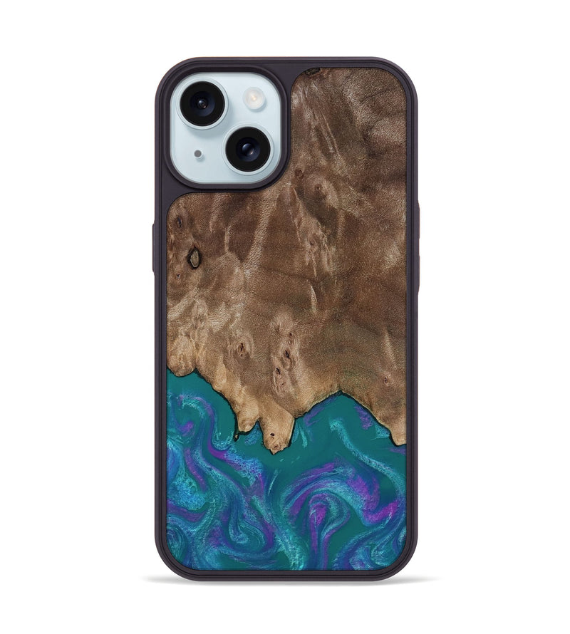iPhone 15 Wood Phone Case - Benicio (Purple, 818199)