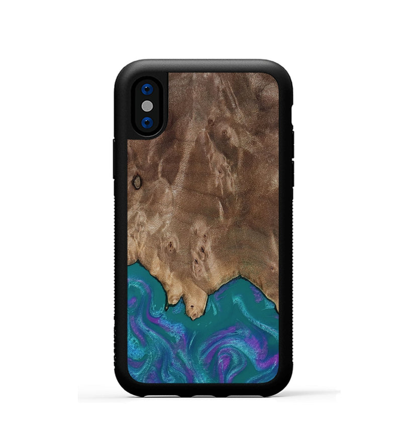 iPhone Xs Wood Phone Case - Benicio (Purple, 818199)
