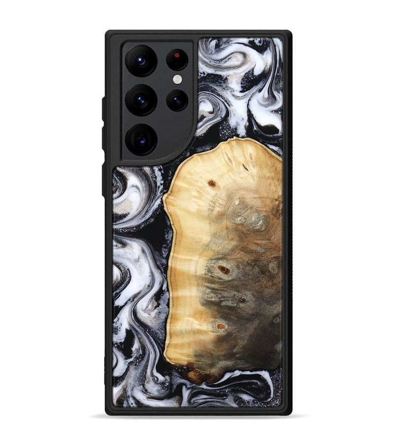 Galaxy S22 Ultra Wood Phone Case - Kylan (Black & White, 818201)