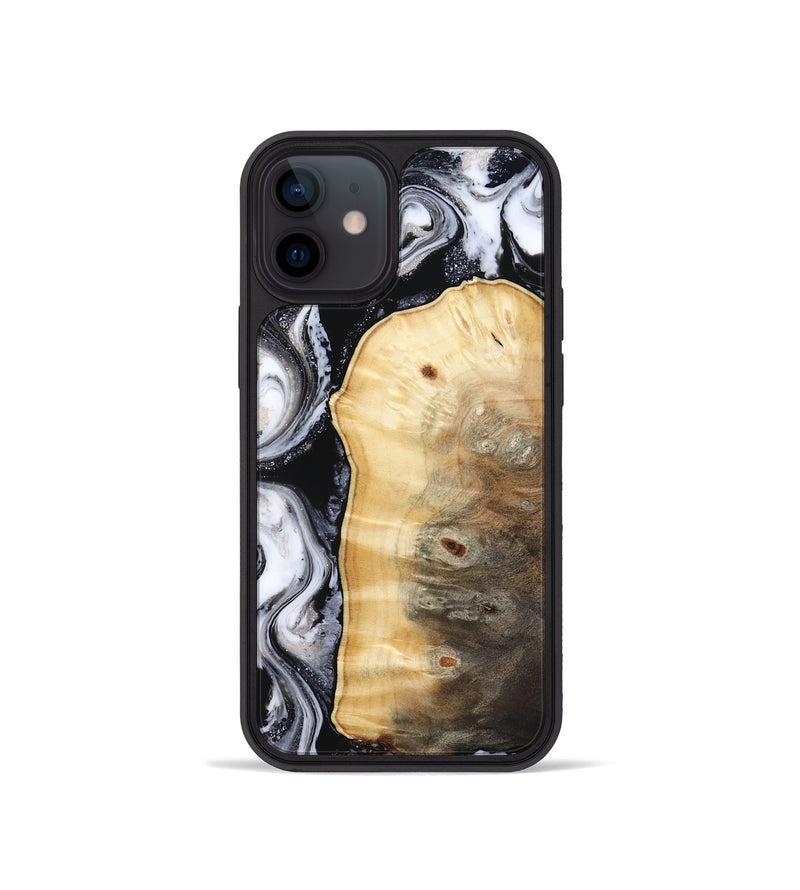 iPhone 12 mini Wood Phone Case - Kylan (Black & White, 818201)