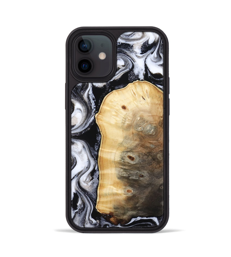 iPhone 12 Wood Phone Case - Kylan (Black & White, 818201)