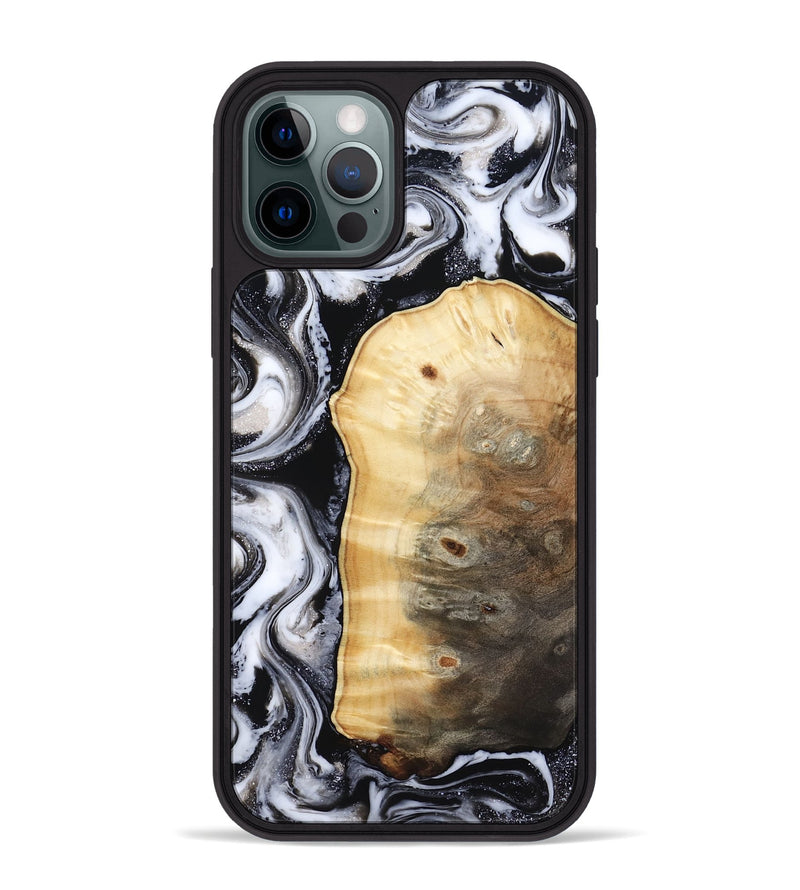 iPhone 12 Pro Max Wood Phone Case - Kylan (Black & White, 818201)