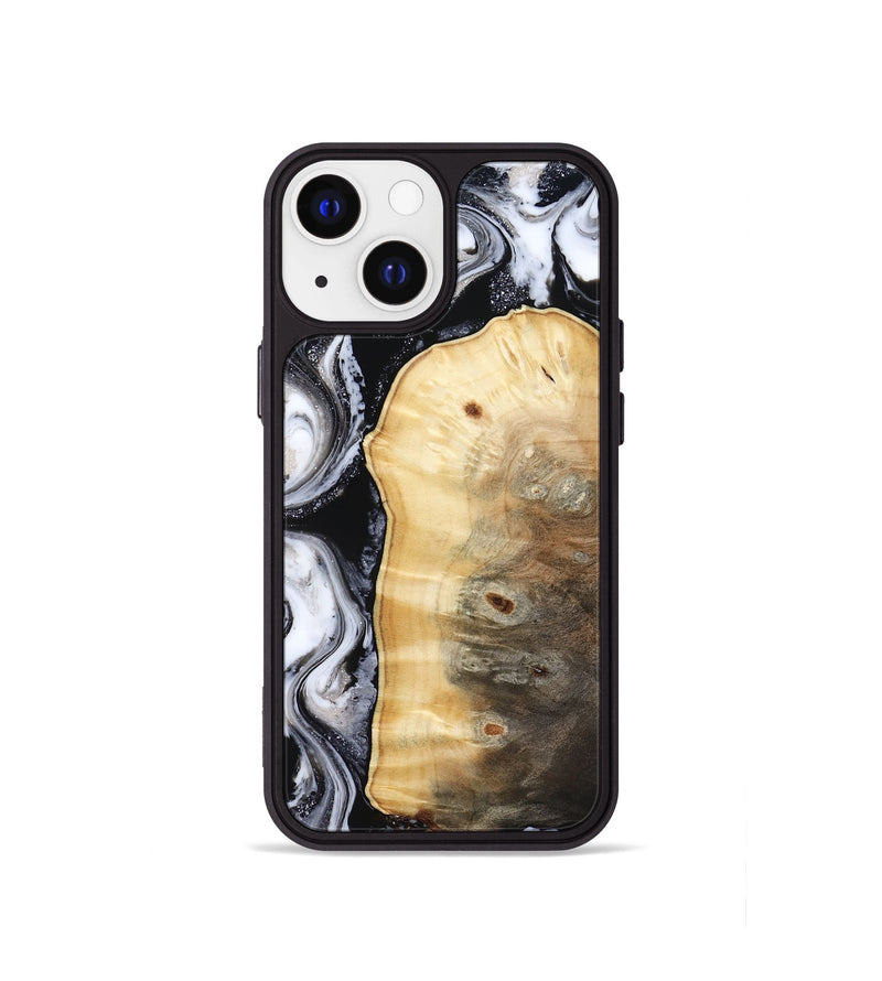 iPhone 13 mini Wood Phone Case - Kylan (Black & White, 818201)