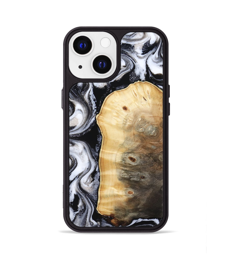 iPhone 13 Wood Phone Case - Kylan (Black & White, 818201)