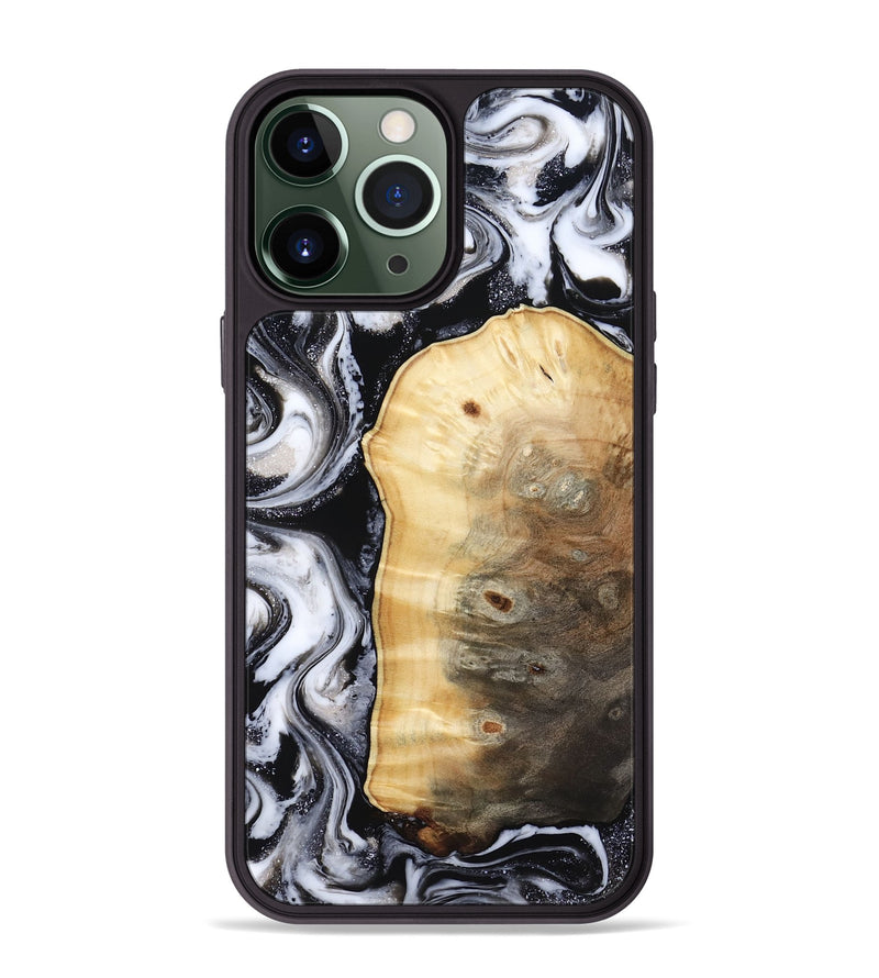 iPhone 13 Pro Max Wood Phone Case - Kylan (Black & White, 818201)