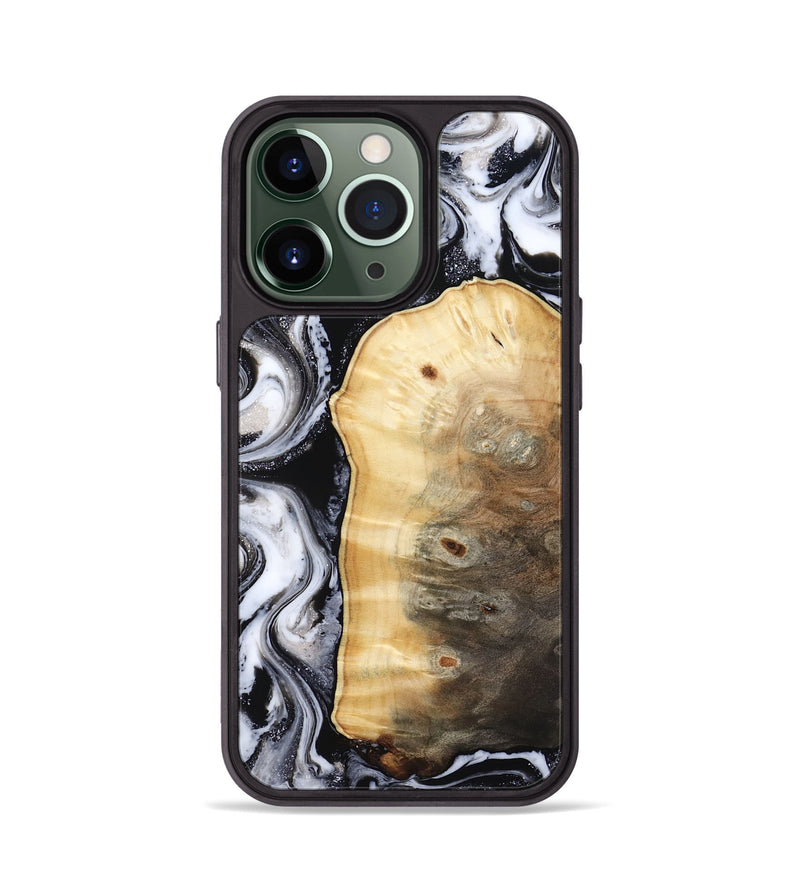 iPhone 13 Pro Wood Phone Case - Kylan (Black & White, 818201)