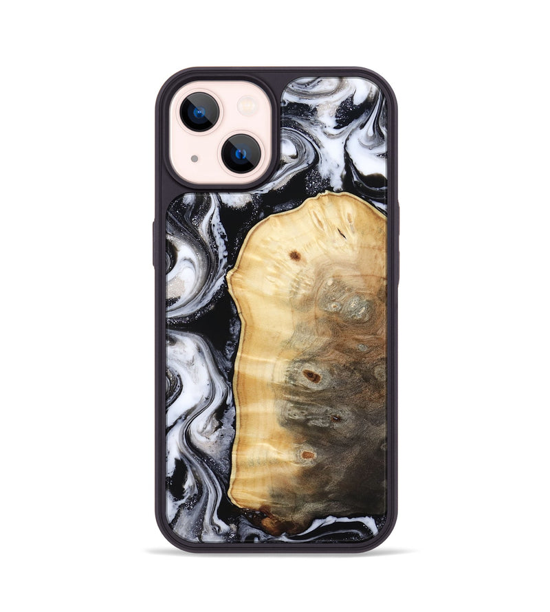 iPhone 14 Wood Phone Case - Kylan (Black & White, 818201)