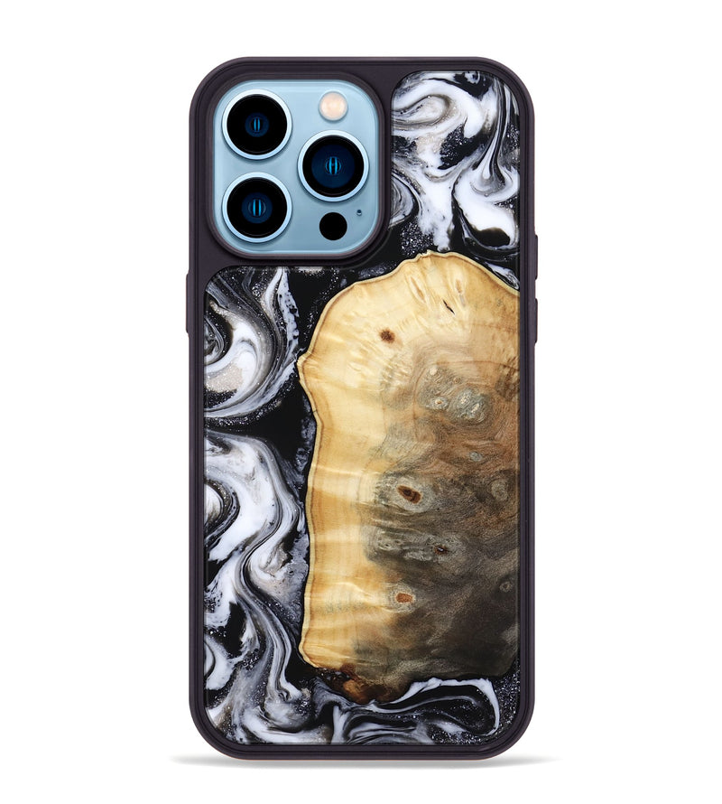 iPhone 14 Pro Max Wood Phone Case - Kylan (Black & White, 818201)
