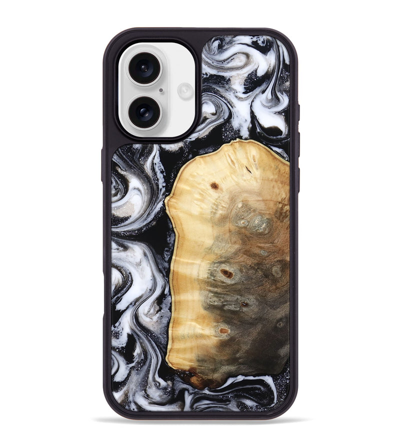 iPhone 16 Plus Wood Phone Case - Kylan (Black & White, 818201)
