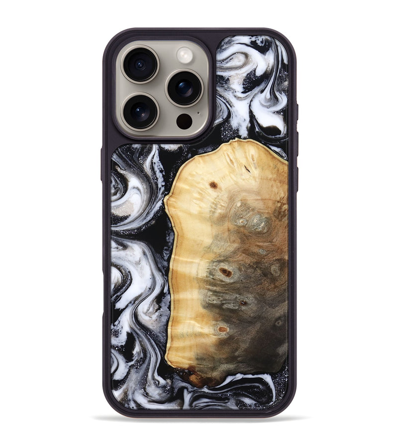 iPhone 16 Pro Max Wood Phone Case - Kylan (Black & White, 818201)