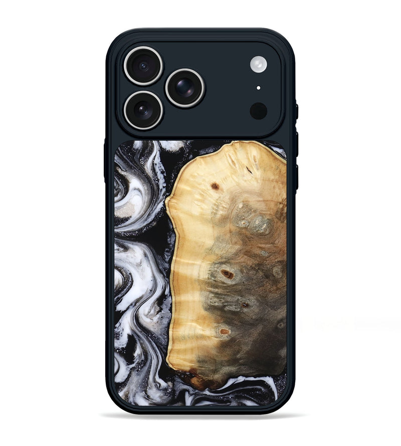 iPhone 17 Pro Max Wood Phone Case - Kylan (Black & White, 818201)