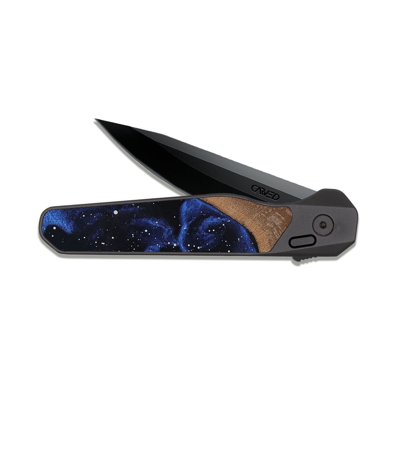 EDC Dark Slate Wood Pocket Knife - Iola (Cosmos, 818202)