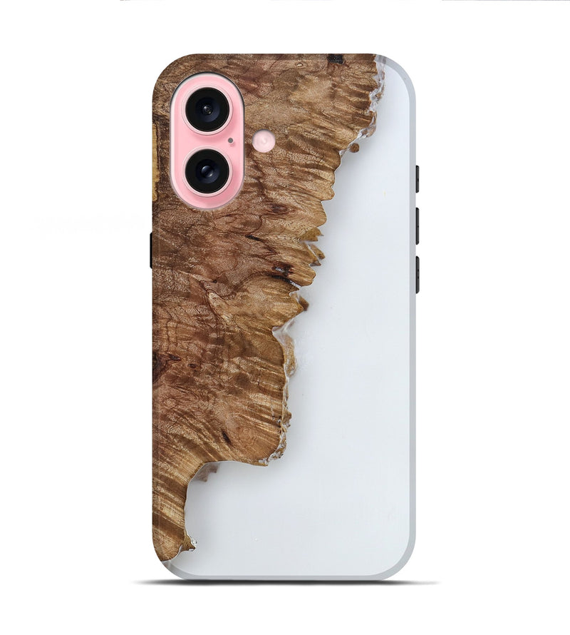 iPhone 16 Wood Live Edge Phone Case - Nettie (Clear, 818235)