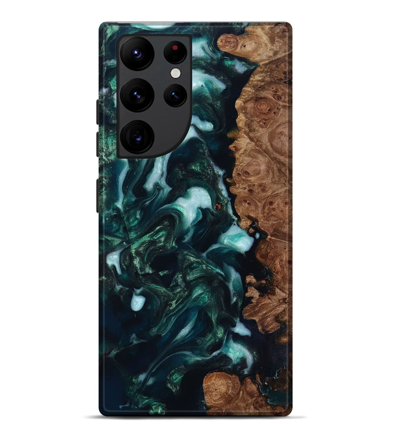 Galaxy S22 Ultra Wood Live Edge Phone Case - Bettye (Green, 818237)