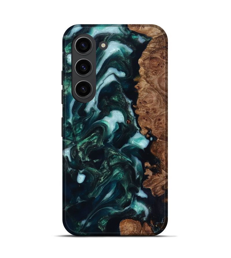 Galaxy S23 Wood Live Edge Phone Case - Bettye (Green, 818237)