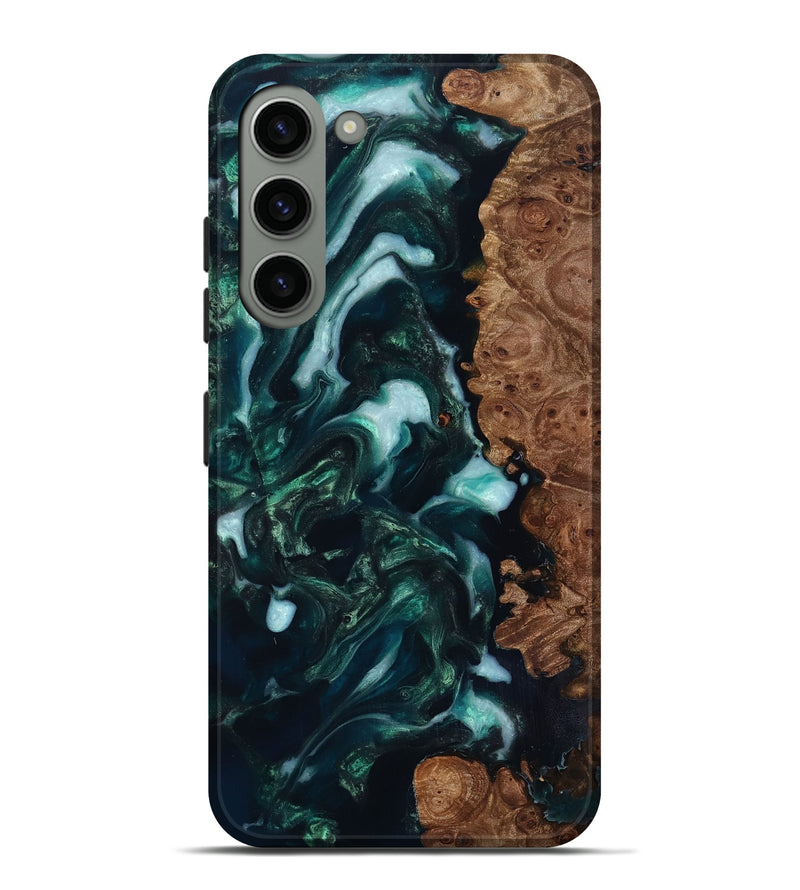 Galaxy S23 Plus Wood Live Edge Phone Case - Bettye (Green, 818237)