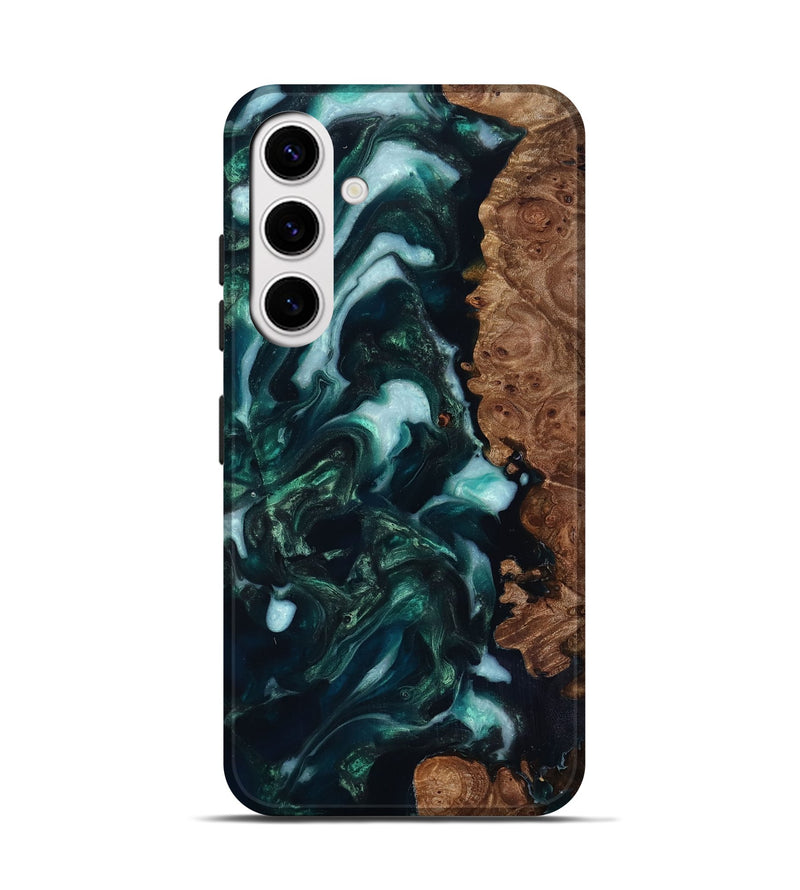 Galaxy S25 Wood Live Edge Phone Case - Bettye (Green, 818237)